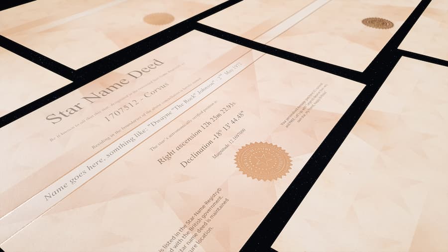 Star Certificate
